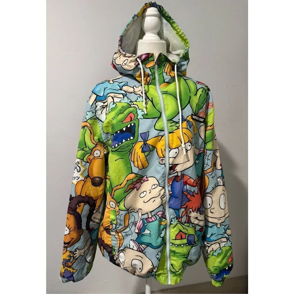 Members only x Nickelodeon Rugrats all over windbreaker jacket L
